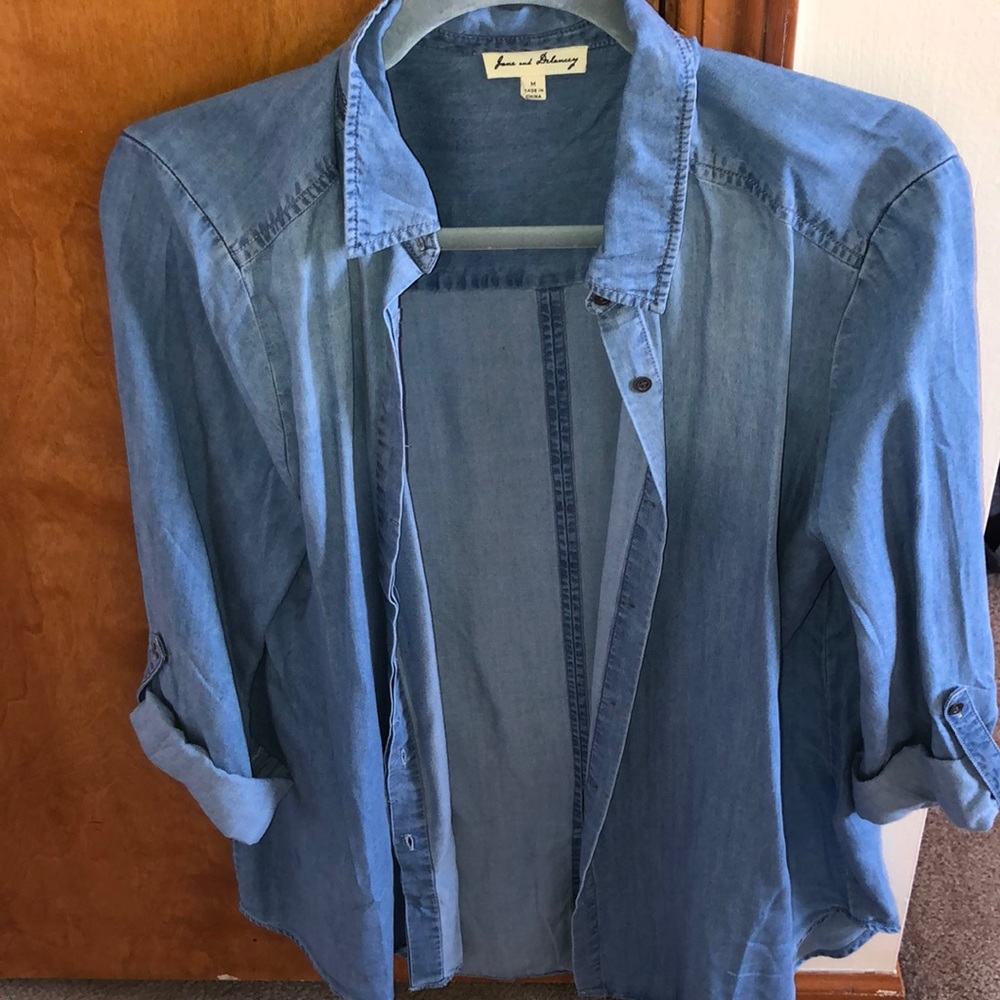 Women blue flannel